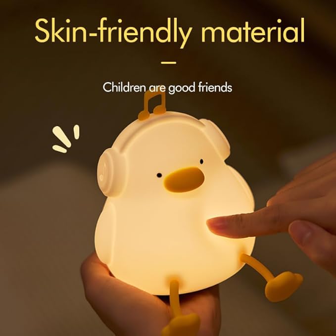 ATSUI Night Light for Kids, Squishy Duck Design, 3 Level Dimmable, Silicone - Image 8