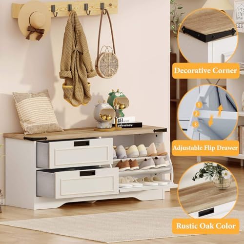 fatorri shoe storage bench, entryway bench with flip, close-up detail