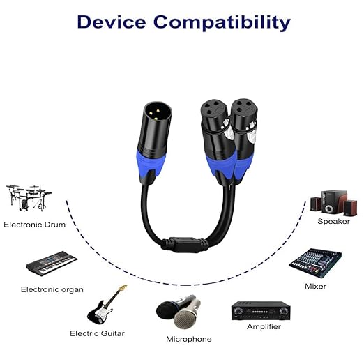 Seefeful 1 Male to 2 Female XLR Y Splitter Micrphone Cable, 3pin Female to Dual - Image 3