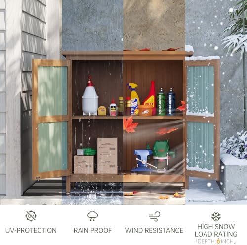 aoxun outdoor storage cabinet shed - wood &, close-up detail