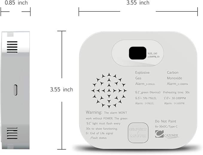 RV Carbon Monoxide Detector & Propane/Natural Gas Detectors, 10-Year Lifespan - Image 6
