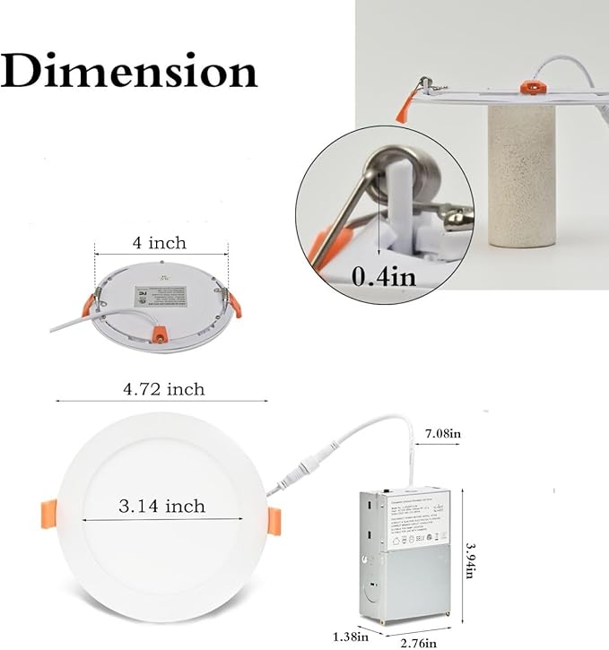 MKUJOO 24 Pack 4 Inch Ultra-Thin LED Recessed Ceiling Light - Image 4