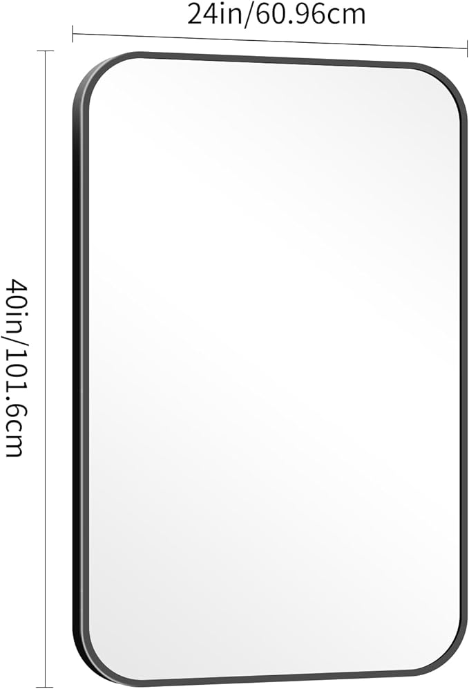 24" x 40"Bathroom Mirror, Matte Black Wall Mirror - Image 6