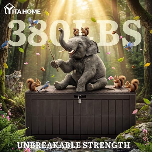 yitahome 110 gallon outdoor deck box, package contents