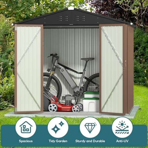 gizoon 8 x 6 ft outdoor storage shed, close-up detail