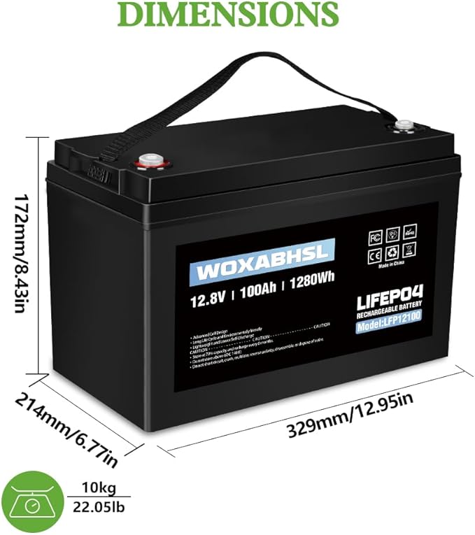 WOXABHSL 4 PCS 12V 100AH Lifepo4 Lithium Battery Up to 15000+ Deep Cycles - Image 7