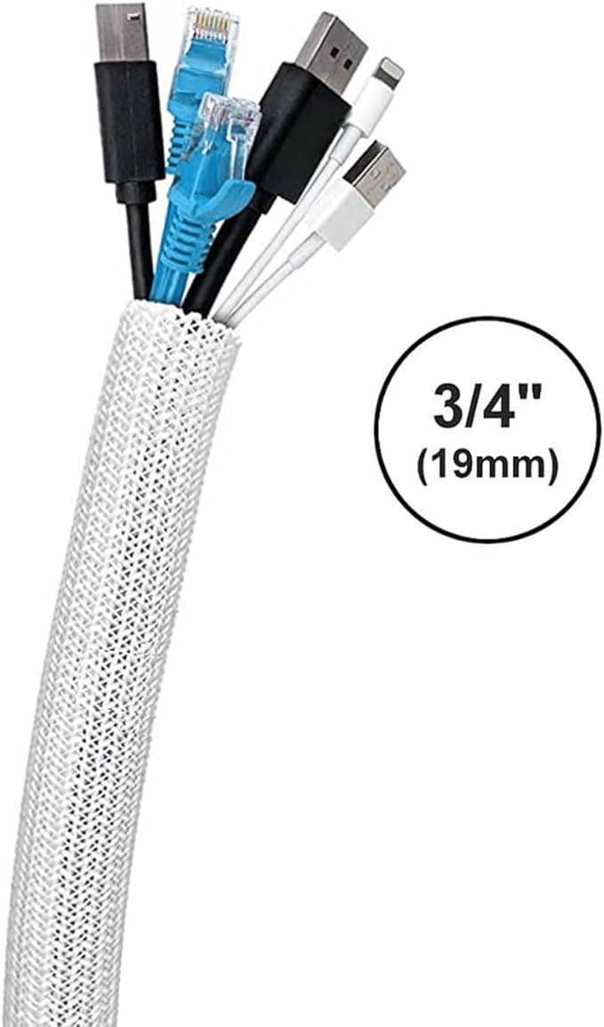 QCSIW 3/4"-50ft Extra-Long Braided Cable Sleeve Protector - Image 8