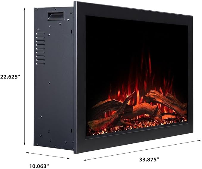 Modern Ember Highmark Traditional 33 Inch Built-in Smart Electric Fireplace - Image 9