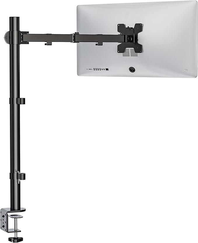 WALI Monitor Arm Mount for Desk, Single Extra Tall Computer Desk Mount by WALI