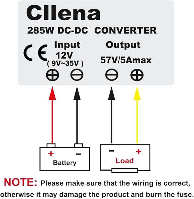 Cllena DC12V Step Up to 57V 5A 285W Booster Converter Power Supply Voltage - Image 7