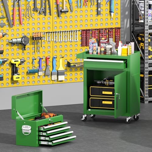 greenvelly tool chest, 5-drawer rolling tool chest with on a desk or shelf