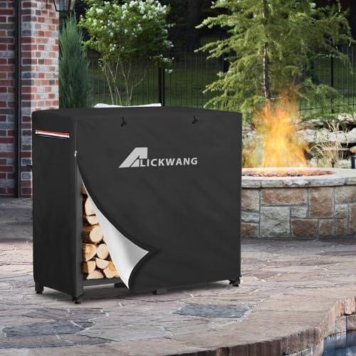 outdoor waterproof 34 inch small firewood rack cover, front angle view