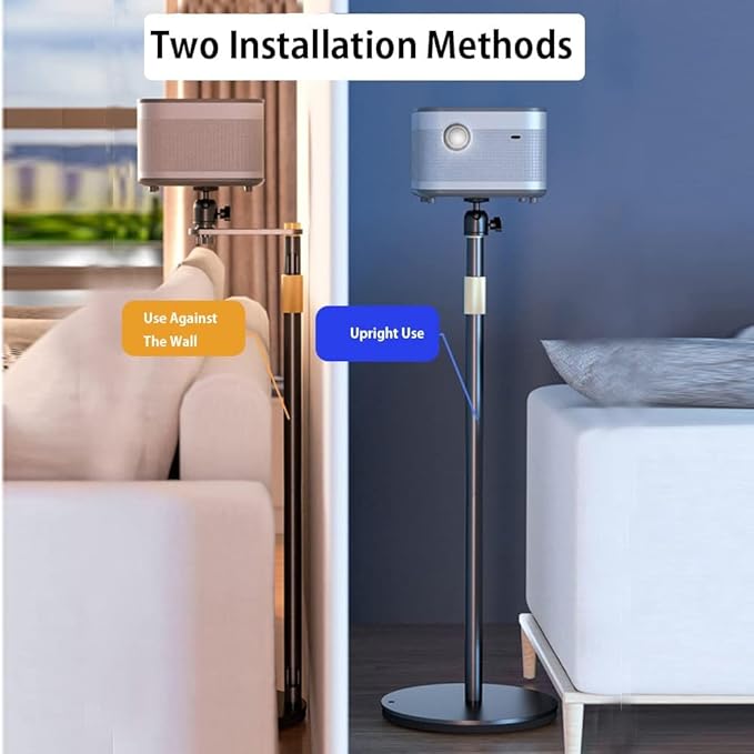 HVAYING Projector Stand, 360° Swivel, Sofa Against Wall Hidden Stand, Height - Image 2