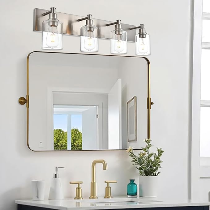 TODOLUZ Bathroom Vanity Light Fixtures, 4-Lights Modern Brushed Nickel Wall - Image 5