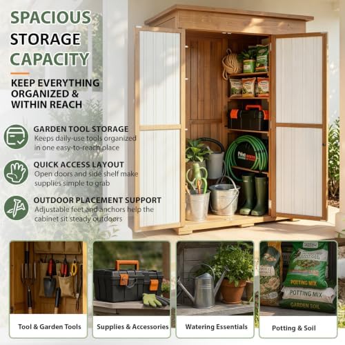 gowoodhut large outdoor storage cabinet weatherproof garden tool, close-up detail