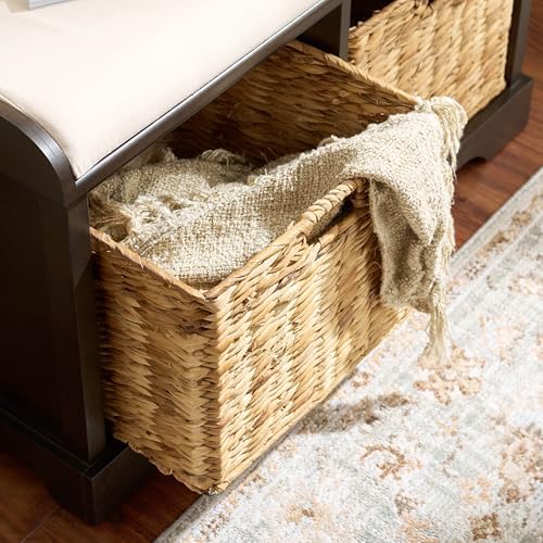 safavieh freddy wood storage bench, 33" farmhouse dark, package contents