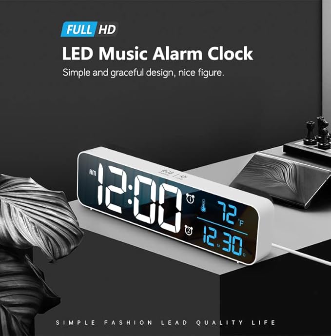 Digital Clock, Clock For Bedroom, Clocks For Living Room Decor, Desk Table Clock - Image 2