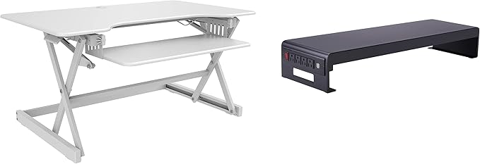 Rocelco 40" Large Height Adjustable Standing Desk Converter by Rocelco