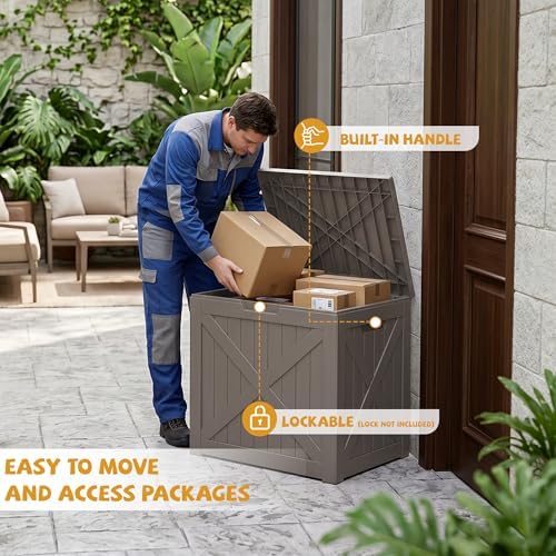 40 gal outdoor storage box waterproof lockable deck, package contents