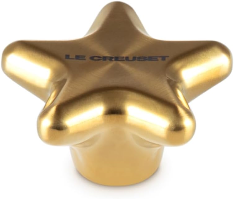 Le Creuset Large Stainless Steel Star Knob, Gold
