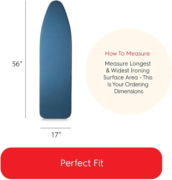 TIVIT Ironing Board Cover 17 x 56, Performance Grade Titanium Coated Pro Grip - Image 8