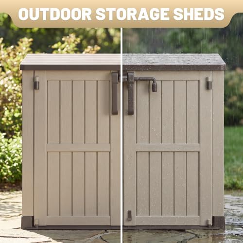 horizontal outdoor storage cabinet box 36 cu ft, close-up detail