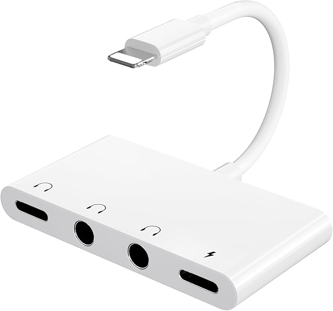 Unitrox 4 in 1 Headphone Splitter, iPhone Headphone Adapter + Dual 3.5mm by Unitrox