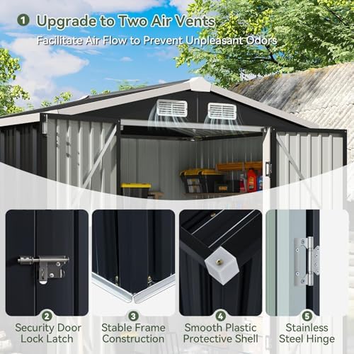 aoxun 6x4 ft shed outdoor storage shed with, package contents