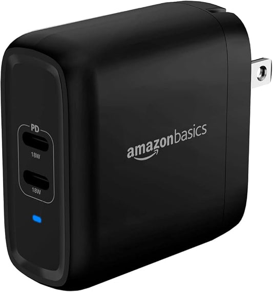 Amazon Basics 36W Two-Port USB-C Wall Charger by AmazonBasics