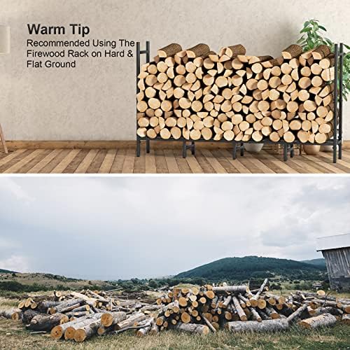 5.3ft firewood rack holder for fireplace, adjustable log, side view