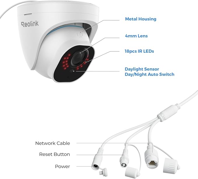 REOLINK 4K Outdoor Cameras for Home Security, IP PoE Dome Surveillance Camera - Image 7