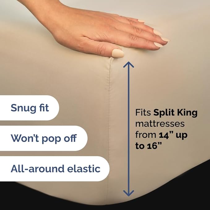 Split Head King Sheet Set – 4 Piece Flex Split Top King Sheets - Image 4