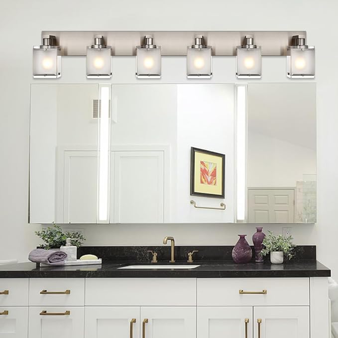 WINSHEN 6-Lights Bathroom Vantiy Light Over Mirror, Modern Black Vanity - Image 3