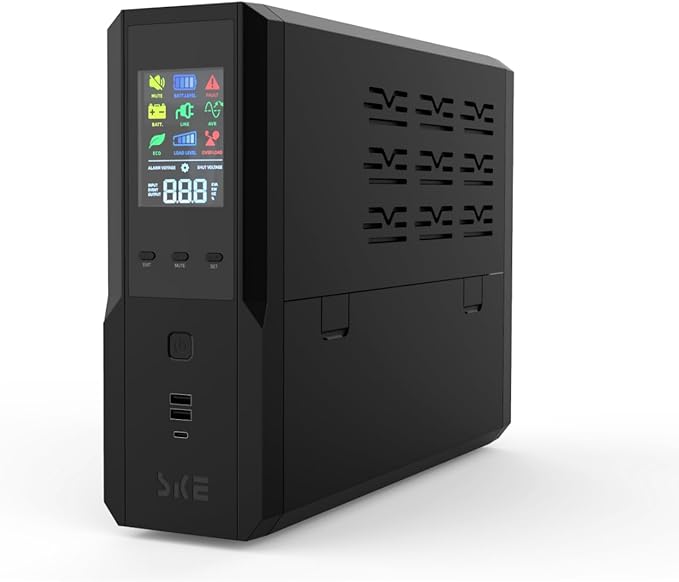 SKE 1500VA/900W Small UPS Battery Backup & Surge Protector by SKESMARTKEYENERGY