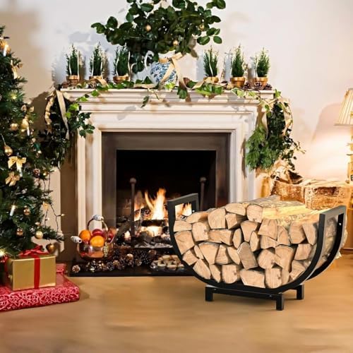 dicasser firewood rack outdoor and indoor firewood storage, side view