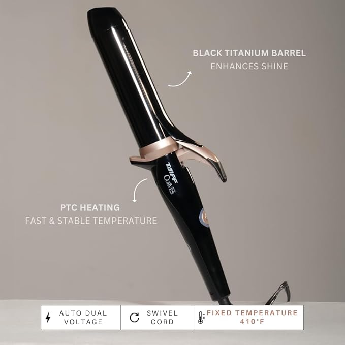 TAIFF Curves Professional Black Titanium Curling Iron – High-Performance Hair - Image 4