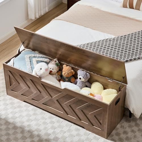 55.1” storage bench, extra large entryway bench with, front angle view