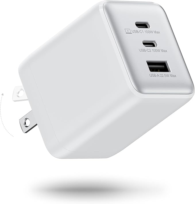 Wegear 100W USB C Charger Block, 3-Port Compact Foldable Power Adapter USB Wall by wegear