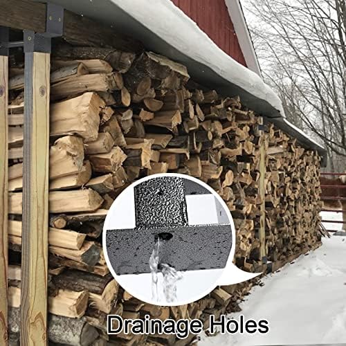 mofeez outdoor firewood log storage rack 2x4 bracket, side view