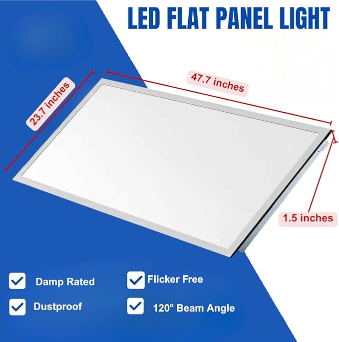 2x4 LED Flat Panel Light – LED Panel Flat Ceiling Light, Dimmable Flicker-Free - Image 3
