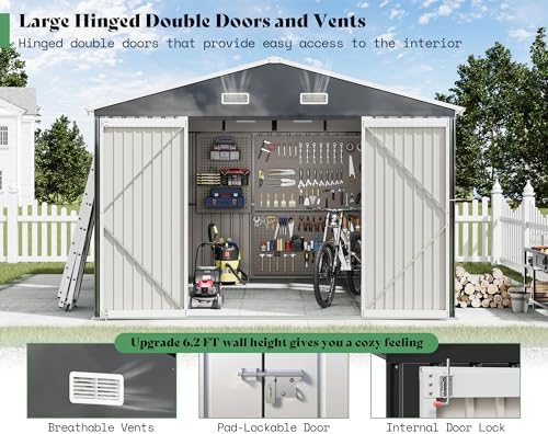 amerlife 10x12x7 ft outdoor storage shed with 2, package contents