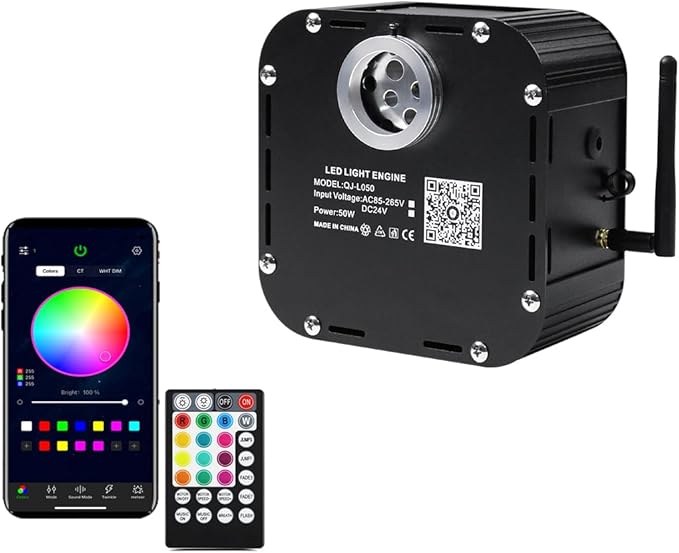 AZIMOM High Brightness 50W Twinkle Fiber Optic Light Source RGBW Light Box by AZIMOM