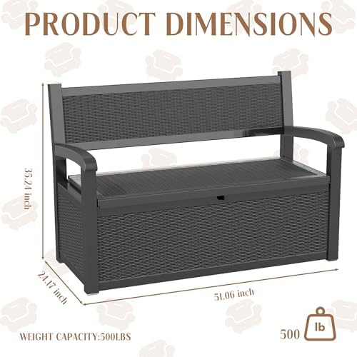 rojik 80 gallon storage bench deck box outdoor shown in use