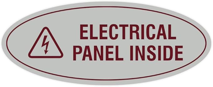Signs ByLITA Oval Electrical Panel Inside Sign by SignsByLITA