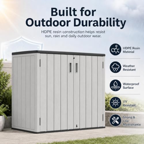 addok outdoor storage cabinet, 37 cu.ft horizontal resin, package contents