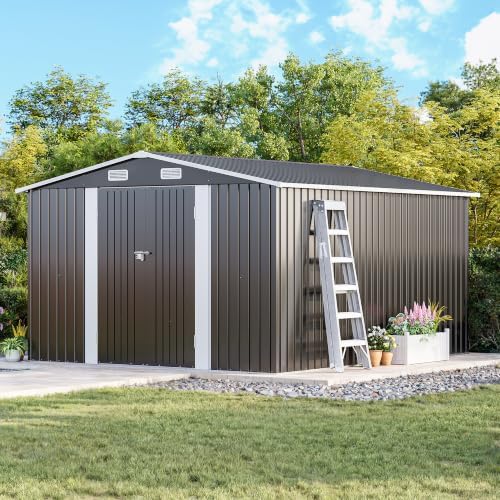 mxv 12 x 10ft outdoor storage shed, metal, view 9