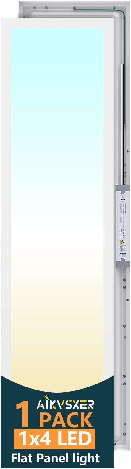 AIKVSXER 1 Pack 1x4 LED Flat Panel Light, 50W 5500LM Surface Mount Ceiling by AIKVSXER