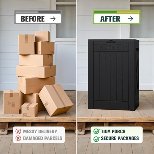 greesum 52 gallon large outdoor package delivery box, close-up detail