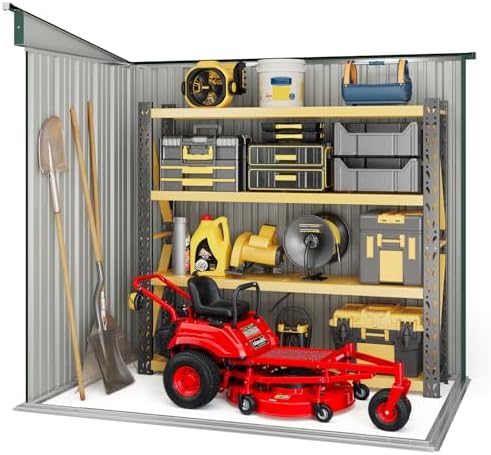 bealife 6' x 4' outdoor storage shed,metal shed on a desk or shelf