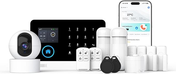 LWOHSI Alarm Systems with 2MP HD Security Camera, Wireless 4G/WiFi Home by LWOHSI